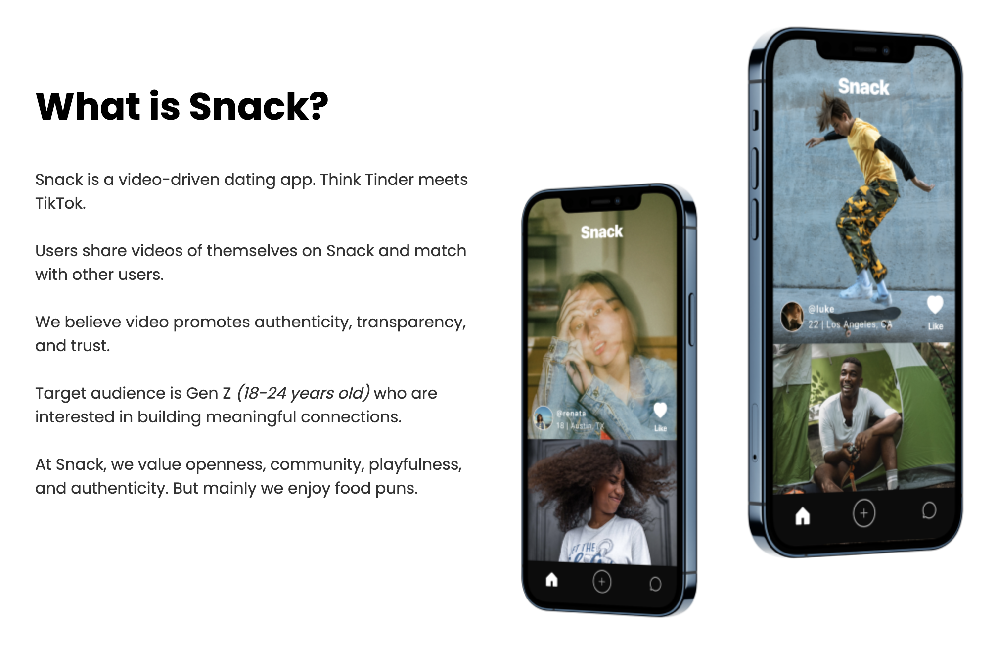 Snack App Homepage