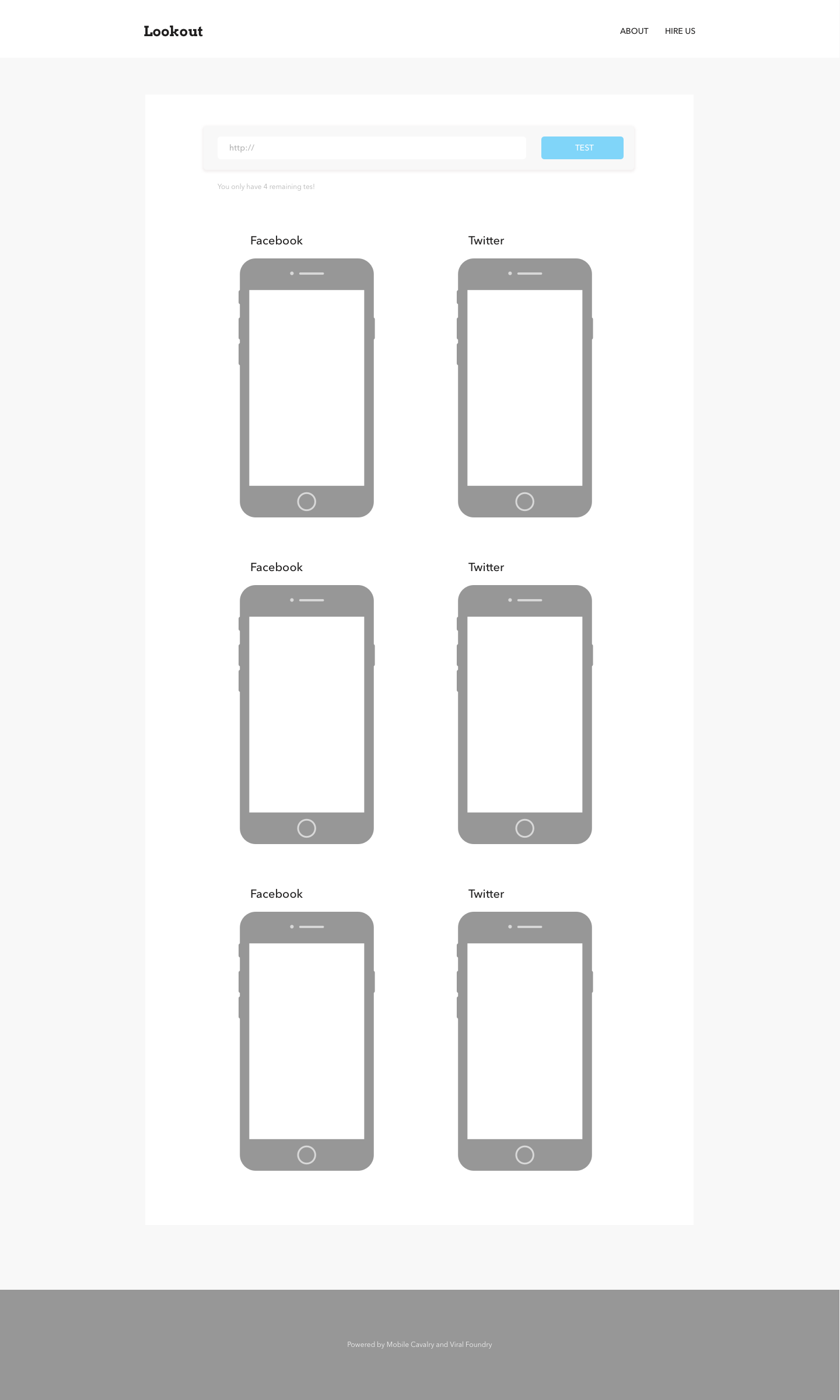 wireframe of lookout result page