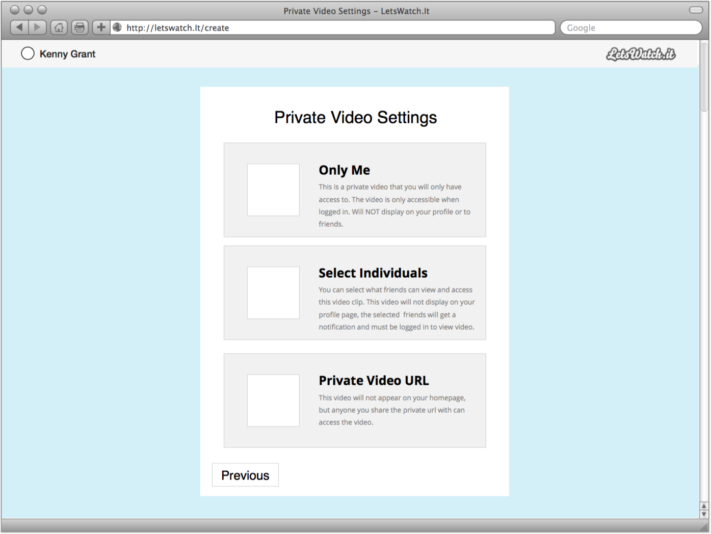 lets watch it private video settings