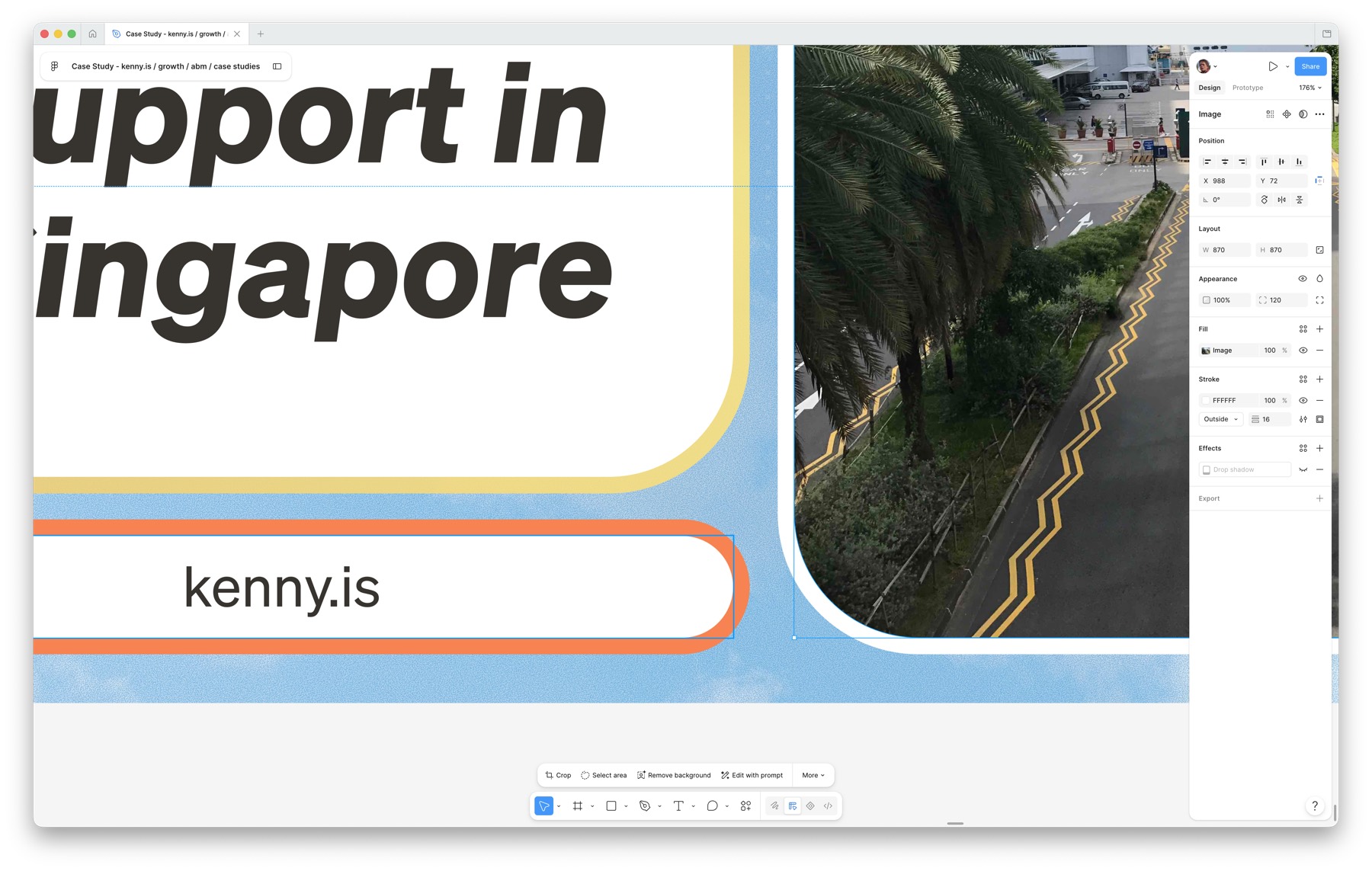 Singapore case study layout in Figma
