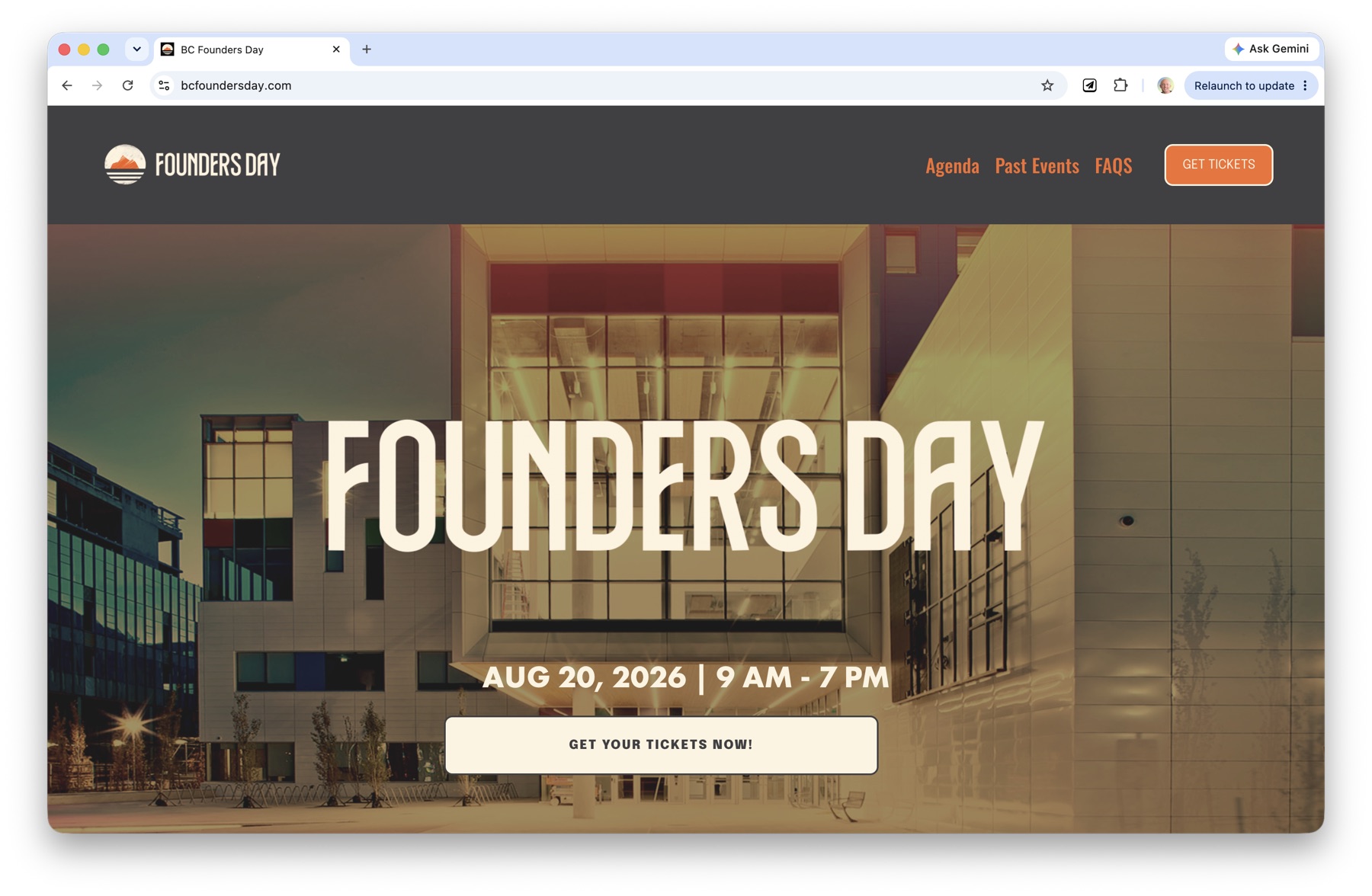 BC Founders Day 2026 site