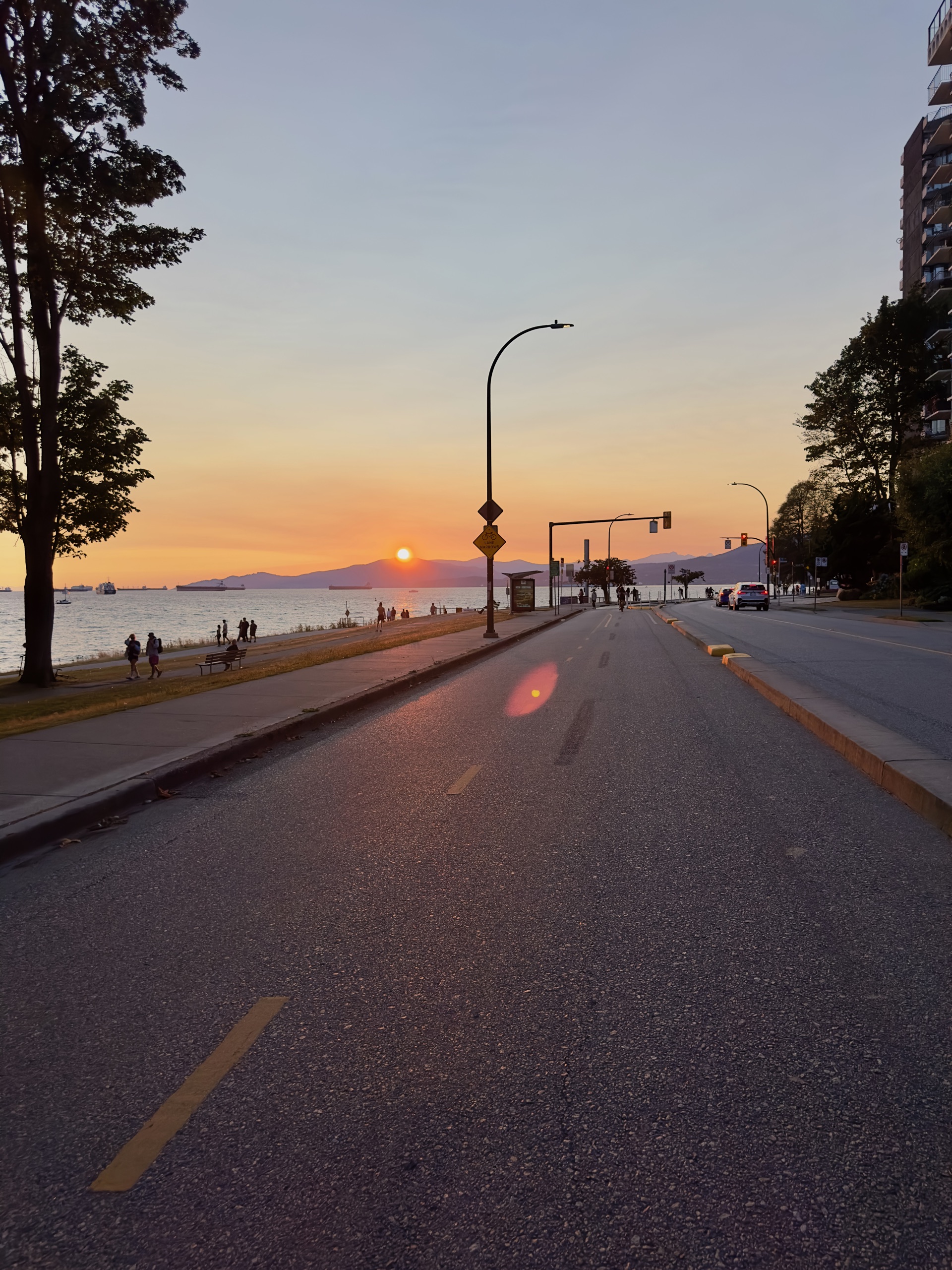 Sunset over English Bay from the seawall in Vancouver