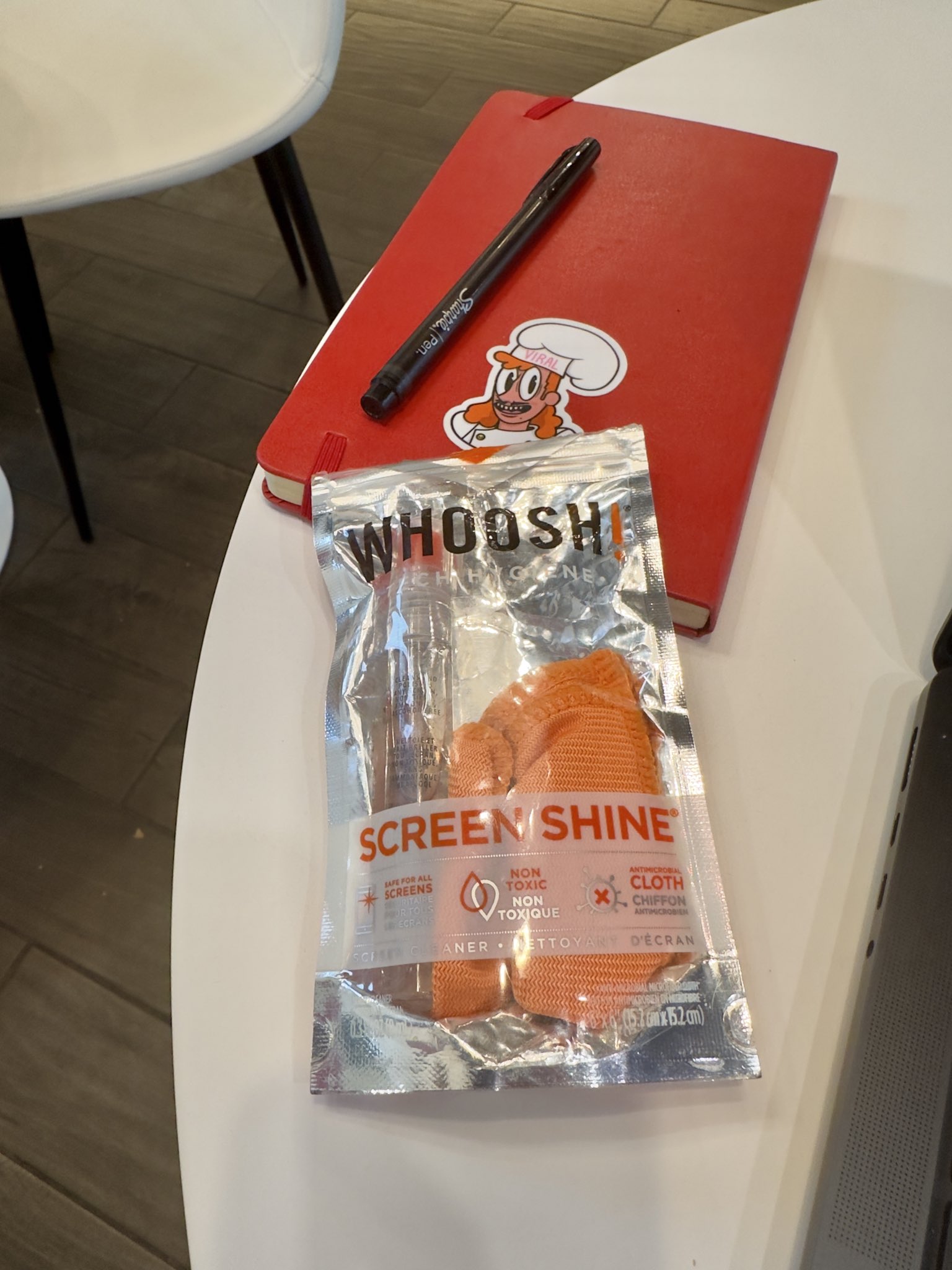 Whoosh! Screen Shine on the table
