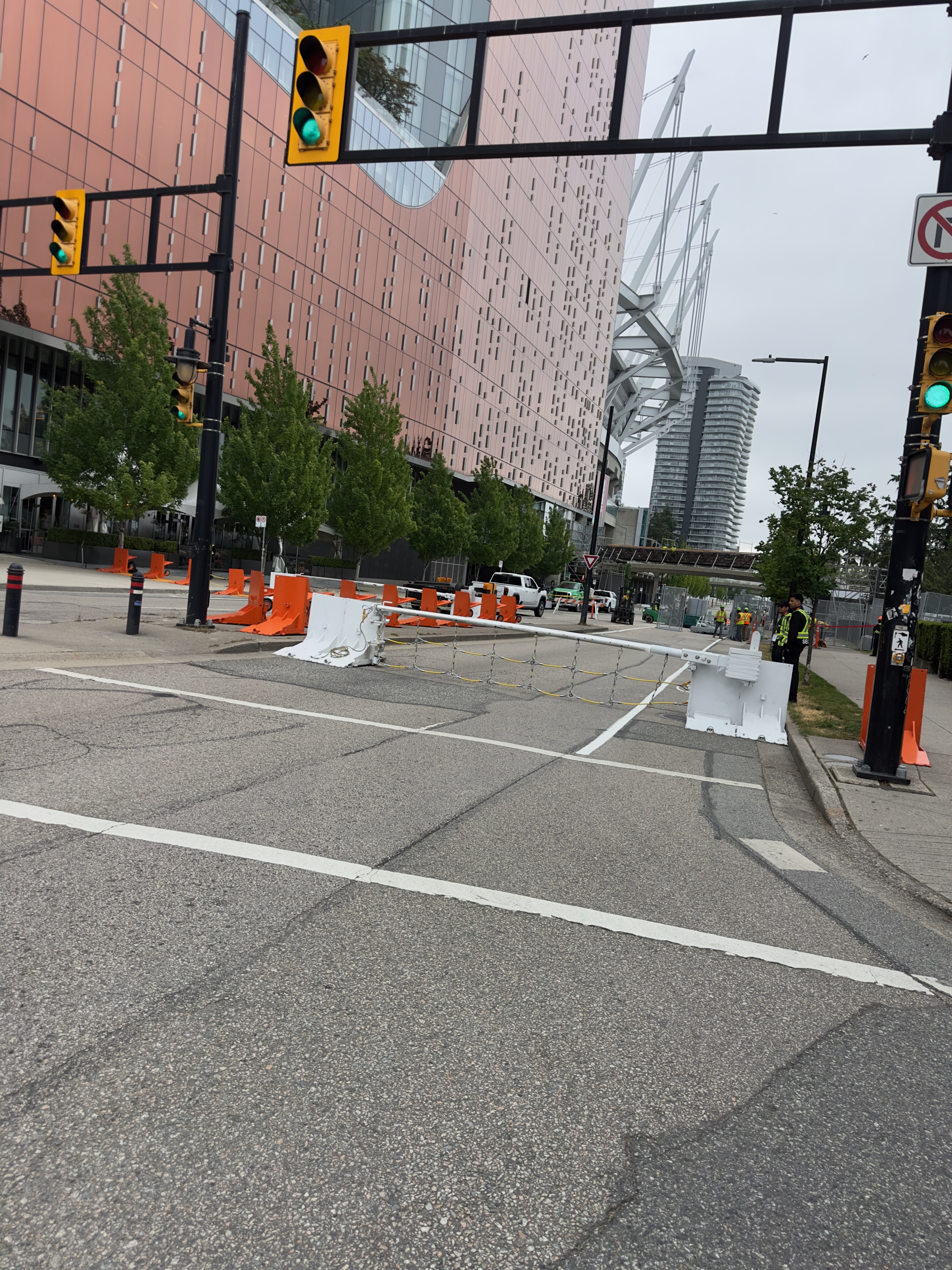 World Cup security barricades going up in downtown Vancouver