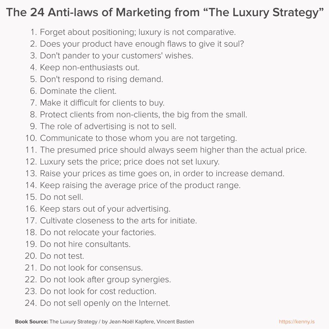 The 24 anti laws of marketing luxury strategy