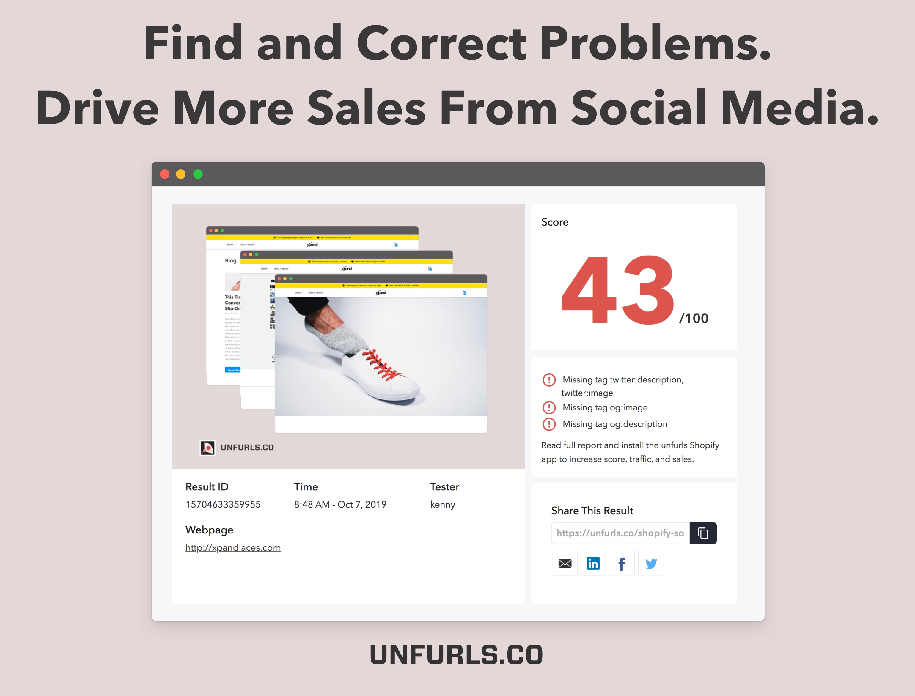 Find and correct problems. Drive more sales from social media